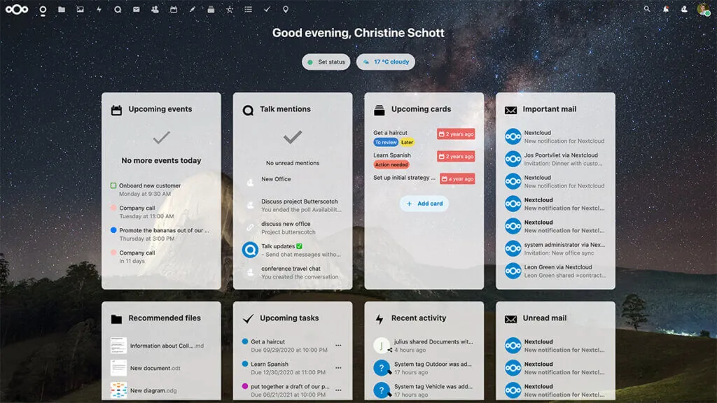 Nextcloud Dashboard