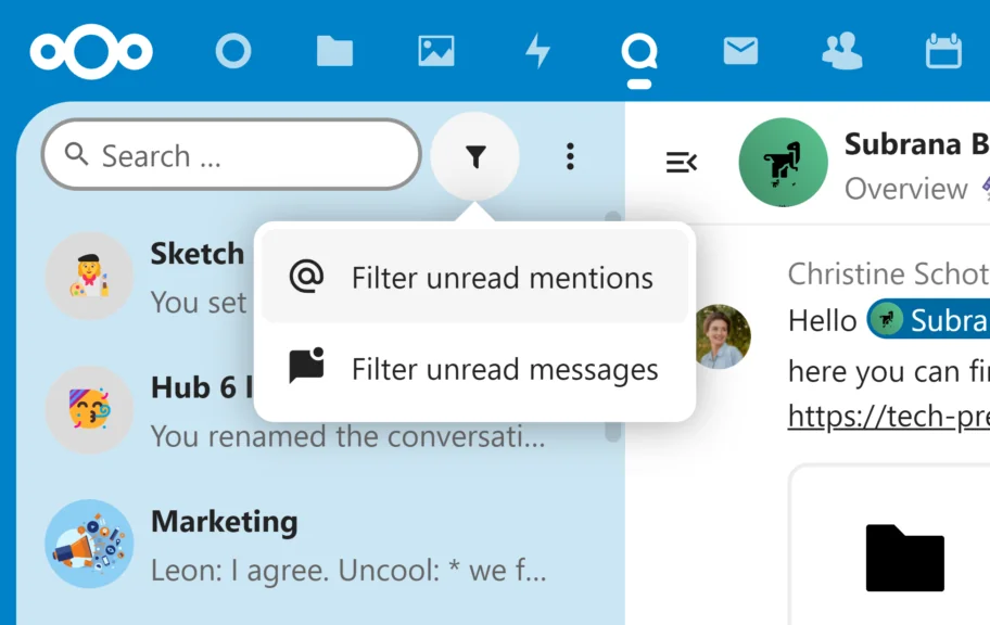 Nextcloud Talk - Conversation filters