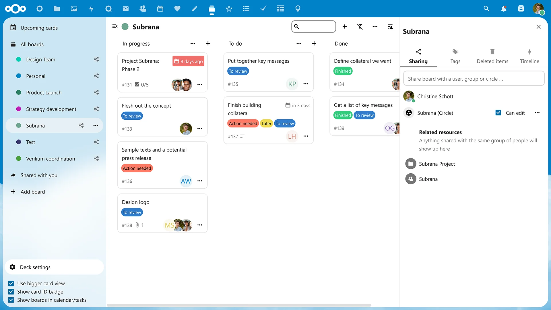 nextcloud-groupware-deck-project-management-tool