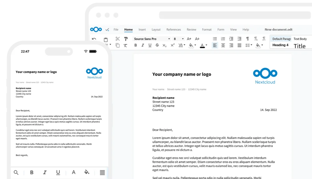 Nextcloud Hub 4 Office preview