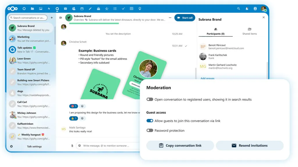 Nextcloud Talk private public calls